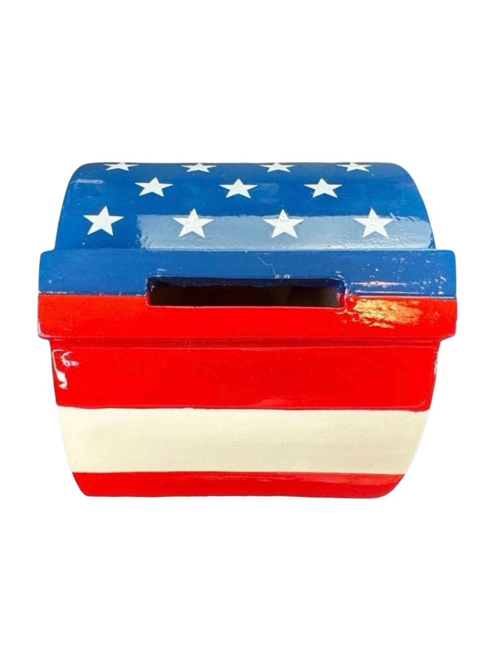 American Flag Ceramic Piggy Bank - Picture 3 of 7